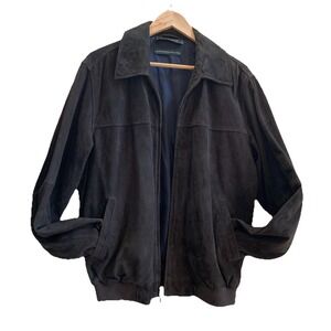 BOBBY JONES SUEDE BROWN LEATHER JACKET MEN SZ-SMALL GOLF WATER RESISTANT & Soft